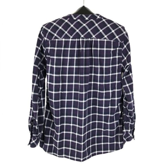 Eddie Bauer Plaid Popover Top Women's XL Roll Tab Woven 100% Cotton Outdoor - Picture 7 of 14